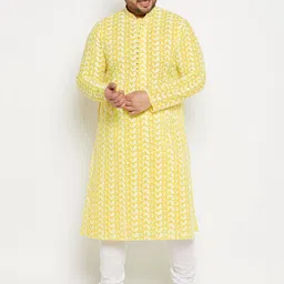 VASTRAMAY Paisley Embroidered Pure Cotton Kurta With Churidar-picture-38