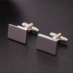 Alvaro Castagnino Men Textured Rectangle Cufflinks-picture-23