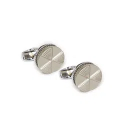 Alvaro Castagnino Silver-Toned Round Cufflink-image-90