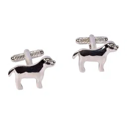 Alvaro Castagnino Silver-Toned & White Quirky Cufflink-image-96