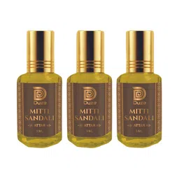 Duze Set Of 3 Natural Mitti Sandali Fragrance Scent Of Rain Kannauj Alcohol Free Attar 9ml-53