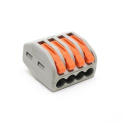 PCT-214 0.08-2.5mm 4 Pole Wire Connector Terminal Block with Spring Lock Lever for Cable Connection image 1