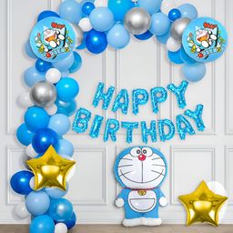 Special You 51Pcs Blue & White Doraemon & Balloons Birthday Decorations-image-33
