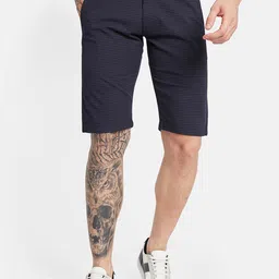 Octave Men Checked Mid-Rise Casual Chino Shorts-image-60