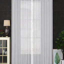 Homefab India White Set of 2 Sheer Door Curtain-35