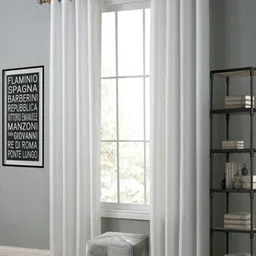 Homefab India White 2 Pieces Long Door Curtains-53