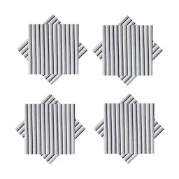 HANDICRAFT PALACE Grey 6 Pieces Printed Cotton Table Napkins-49