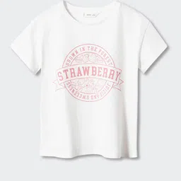 Mango Kids Girls Typography Printed Sustainable Cotton T-shirt-image-69