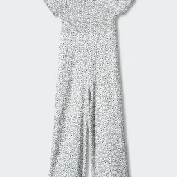 Mango Kids Girls Floral Print Sustainable Smocked Basic Jumpsuit-image-58