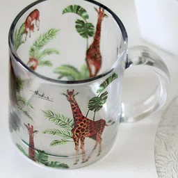 Strokes by Namrata Mehta Transparent Printed Glass Mug 350 ml-11