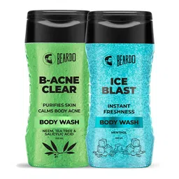 BEARDO B-Acne Clear Body Wash To Purify Skin & Ice Blast Body Wash For Freshnes 200ml Each-14