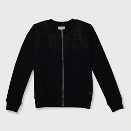 Gini and Jony Girls Black Longline Open Front Jacket-image-74