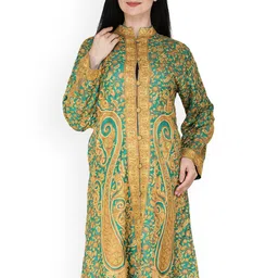 Exotic India Women Floral Longline Open Front Jacket-image-12