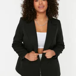 Trendyol Lapel Collar Longline Open Front Jacket-8
