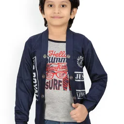 BAESD Boys Typography Printed Lightweight Tailored Jacket With Attached T-shirt-image-61