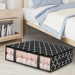 Awestuffs Black & White Printed Super Strong Underbed Storage Organizer-8