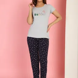 GRACIT Graphic Printed Cotton Night Suit-image-87