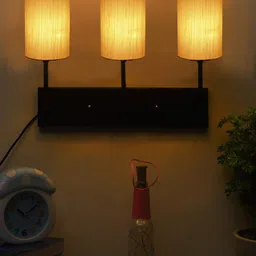 Devansh Off-White Cylindrical Cotton Cluster Wall-Mounted Lamp-34