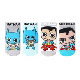 Bonjour Pack of 4 Chibi Batman & Superman Infant Socks-32