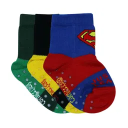 Justice League Unisex Kids Pack Of 3 Patterned Ankle-Length Anti-Skid Socks-6