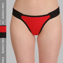 SELFCARE Pack of 2 Soft Cotton Sinker Thong Panties Brief SN1548N-image-16