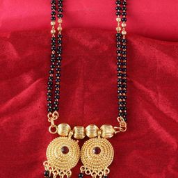 MEENAZ Gold-Plated Beaded Long Chain Wati Mangalsutra-image-87
