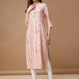 KALINI Women Striped Printed Kurta-image-23