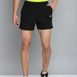 Reebok Men Black Knitted Sports Shorts-image-32
