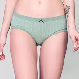 Spiaty Striped Mid-Rise Seamless Hipster Briefs-image-80