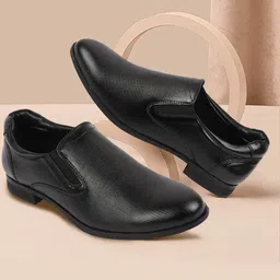 FAUSTO Men Textured Leather Formal Slip-On Shoes-picture-10