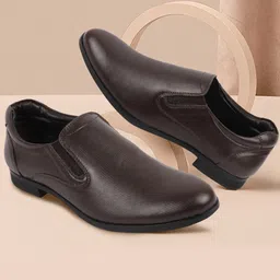 FAUSTO Men Textured Leather Formal Slip-Ons Shoes-image-80