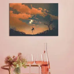 da monica Finding calm Multicolour Canvas Teakwood And MDF Framed People and Places Art Print-picture-2