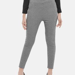 Annabelle by Pantaloons Women Grey Houndstooth Printed Skinny Fit Treggings-picture-28