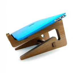 VAH Kya Bat Hai !! Brown Wooden U Detachable Laptop Vertical Holder-image-6
