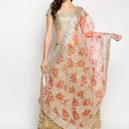Dupatta Bazaar Embroidered Organza Dupatta with Sequinned-3