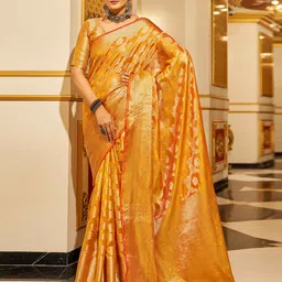 KALINI Woven Design Zari Organza Saree-picture-26