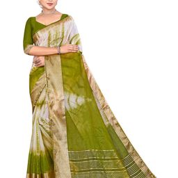 Pemal Designer Ombre Shibori Printed Saree With Running Blouse Piece-image-58
