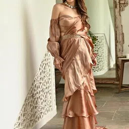 Lavanya The Label Brown Organza Saree-picture-55