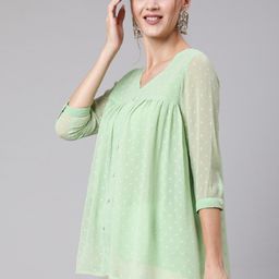Jaipur Kurti Women Green Solid Co-Ord Set-image-67