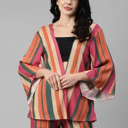 DEEBACO Striped Shrug & Flared Shorts Co-Ords-picture-55