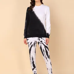 Maaesa Tie & Dyed Pure Cotton Sweatshirt With Joggers-6