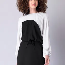 FabAlley Colorblocked Round Neck Top With Straight Mini Skirt-picture-40