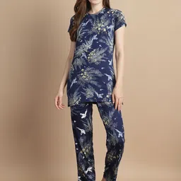 GRACIT Floral Printed Round Neck Night suit-image-97