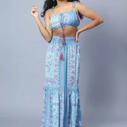 Amagyaa Printed Crop Top With Maxi Skirt-picture-39