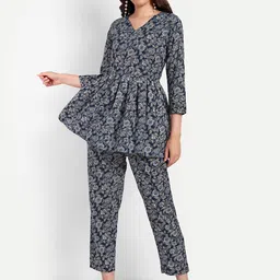 Krati Creations Printed Pure Cotton Tunic With Trouser-image-14
