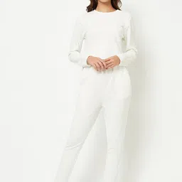 HOUSE OF S Women Pure Cotton T-shirt & Trouser Co-Ords-picture-23