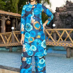 GoSriKi Printed Tunic With Trousers Co-Ords-image-2