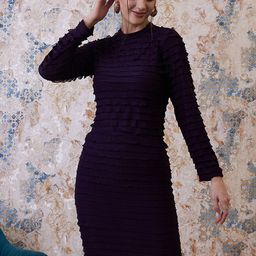 Athena Purple Self Design Ruffle Top With Skirt-99