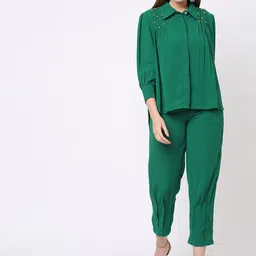 Ashtag Self Design Shirt & Trousers Co-Ords-image-77