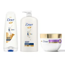 Dove 10In1 Shine Revive Hair Mask 300ml + Intense Repair Shampoo 1L + Conditioner 175ml-48